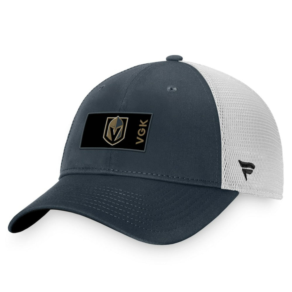 NHL Vegas Golden Knights Fanatics Authentic Pro Rink Trucker Snapback Hat - Charcoal/White