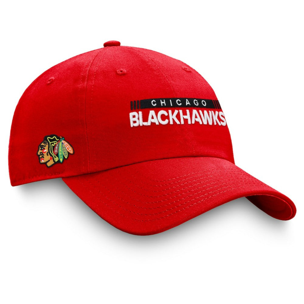 NHL Chicago Blackhawks Fanatics Authentic Pro Rink Adjustable Hat - Red