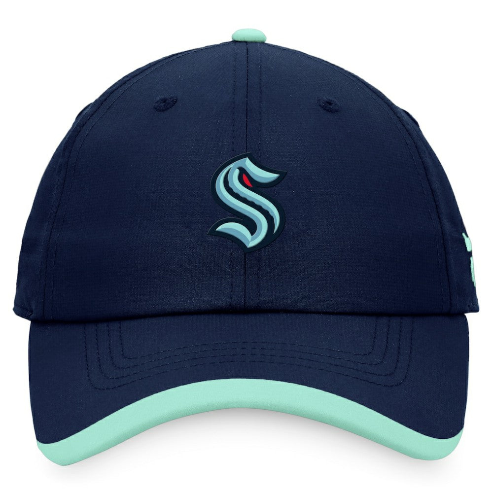 NHL Seattle Kraken Fanatics Authentic Pro Rink Pinnacle Adjustable Hat - Deep Sea Blue