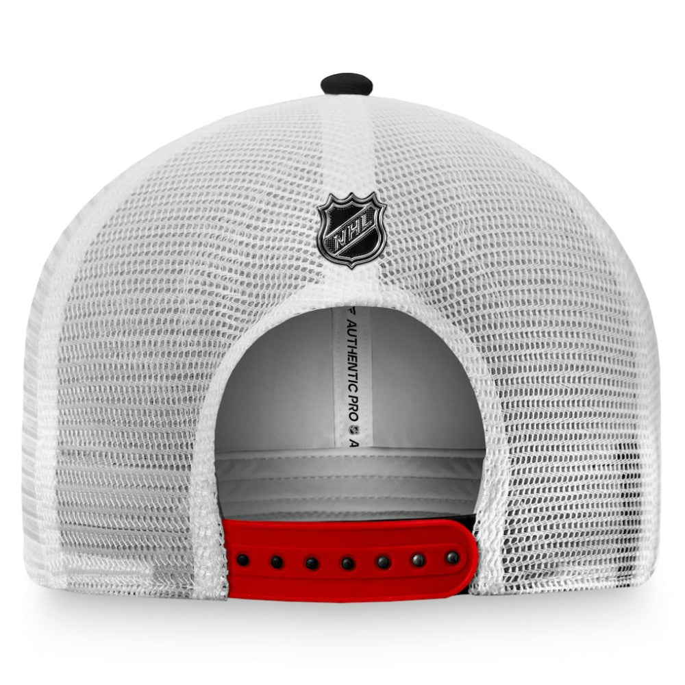 NHL Chicago Blackhawks Fanatics Authentic Pro Rink Trucker Snapback Hat - Black/White