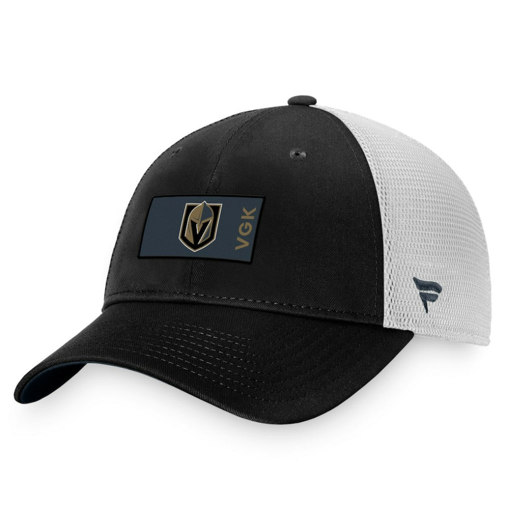 NHL Vegas Golden Knights Fanatics Authentic Pro Rink Trucker Snapback Hat - Black/White