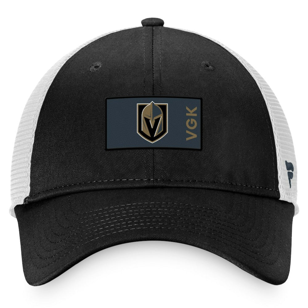NHL Vegas Golden Knights Fanatics Authentic Pro Rink Trucker Snapback Hat - Black/White