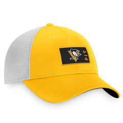 NHL Pittsburgh Penguins Fanatics Authentic Pro Rink Trucker Snapback Hat - Gold/White
