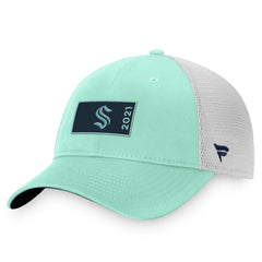 NHL Seattle Kraken Fanatics Authentic Pro Rink Trucker Snapback Hat - Light Blue/White