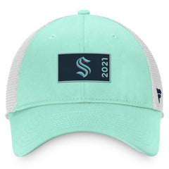 NHL Seattle Kraken Fanatics Authentic Pro Rink Trucker Snapback Hat - Light Blue/White