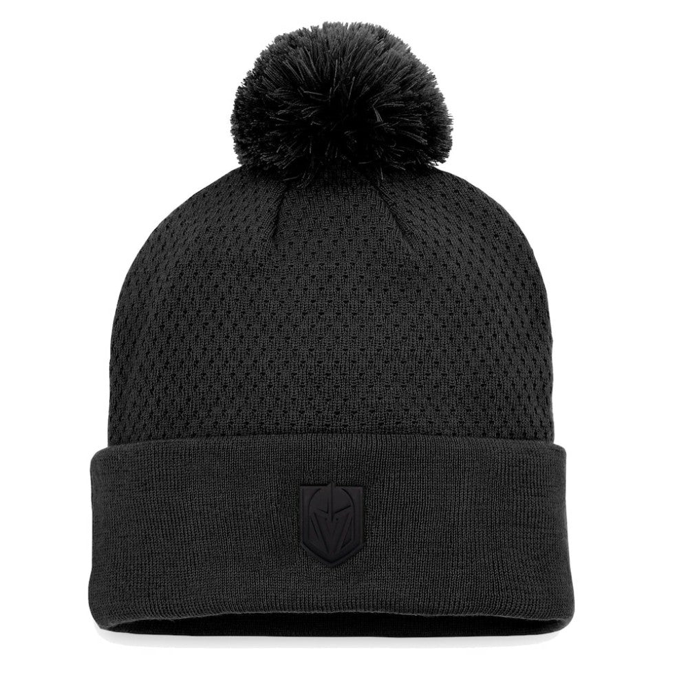 NHL Vegas Golden Knights Fanatics Women's Authentic Pro Road Cuffed Knit Hat with Pom - Black