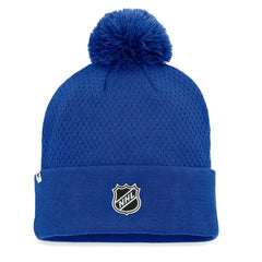 NHL St. Louis Blues Fanatics Women's Authentic Pro Road Cuffed Knit Hat with Pom - Blue