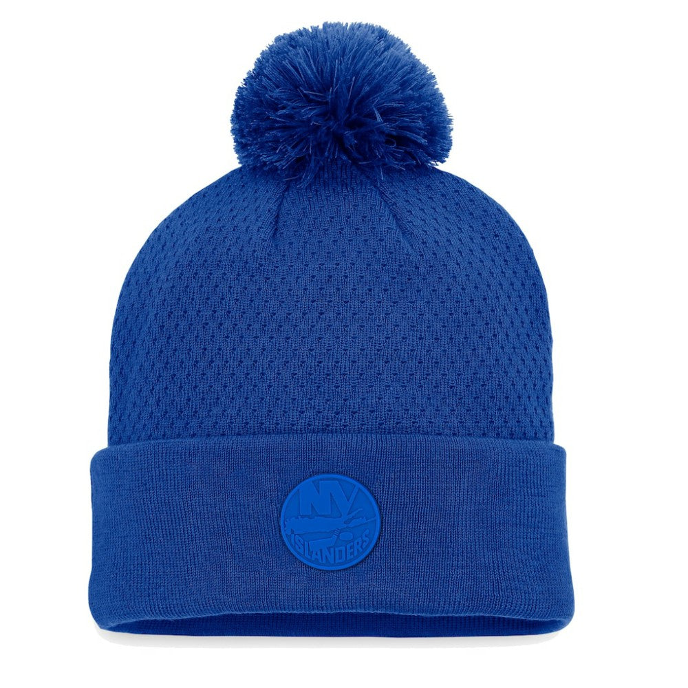 NHL New York Islanders Fanatics Women's Authentic Pro Road Cuffed Knit Hat with Pom - Royal