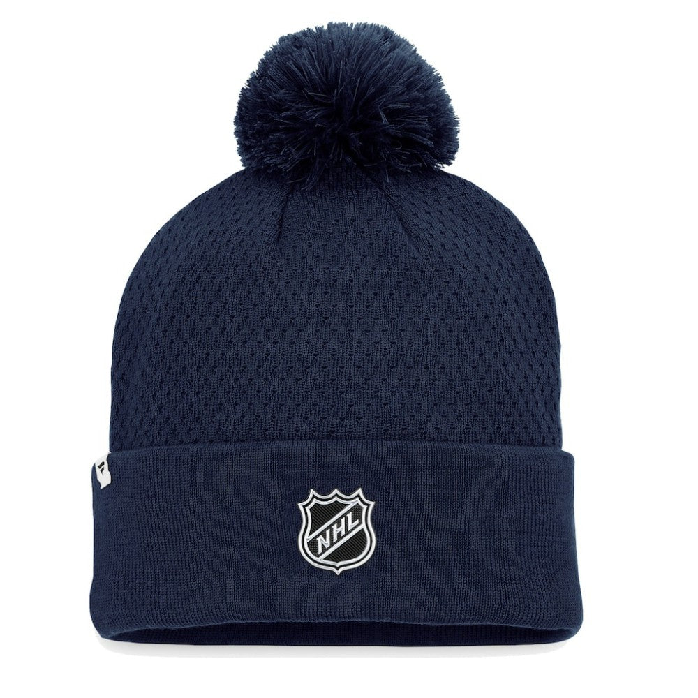 NHL Nashville Predators Fanatics Women's Authentic Pro Road Cuffed Knit Hat with Pom - Navy