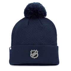 NHL Nashville Predators Fanatics Women's Authentic Pro Road Cuffed Knit Hat with Pom - Navy