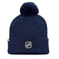 NHL Seattle Kraken Fanatics Women's Authentic Pro Road Cuffed Knit Hat with Pom - Deep Sea Blue