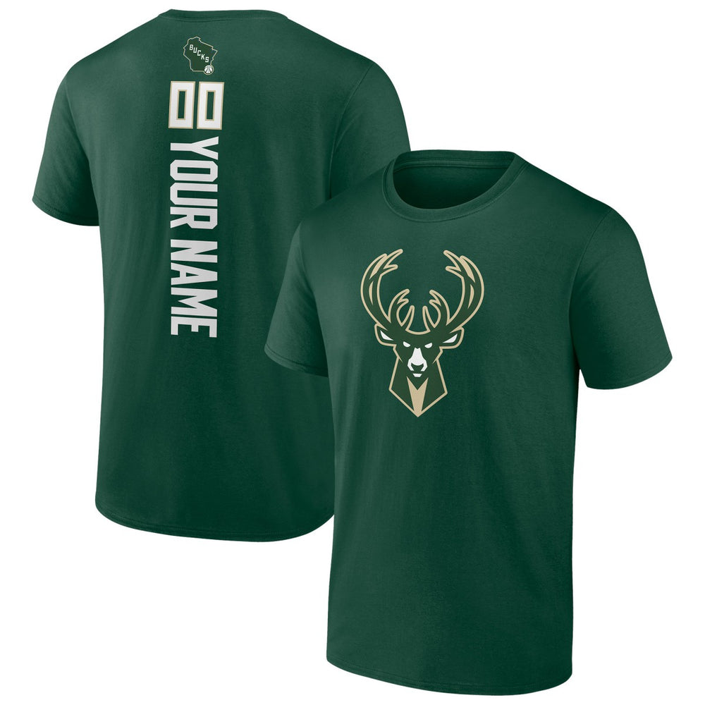 Milwaukee Bucks Personalized Playmaker Team T-Shirt Hunter Green