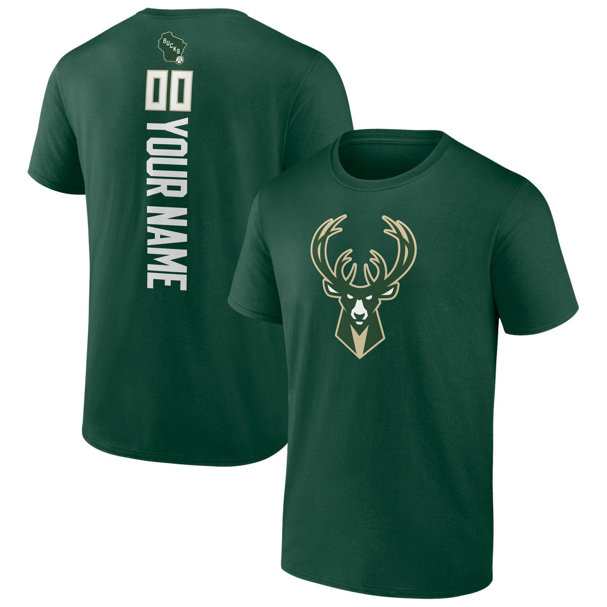 Milwaukee Bucks Personalized Playmaker Team T-Shirt Hunter Green