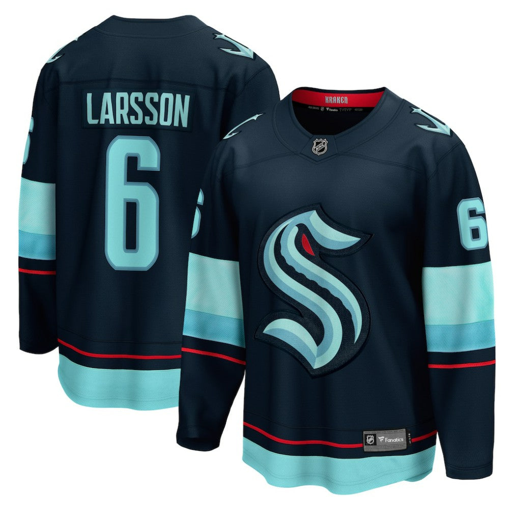 NHL Adam Larsson Seattle Kraken Fanatics Home Breakaway Player Jersey - Deep Sea Blue