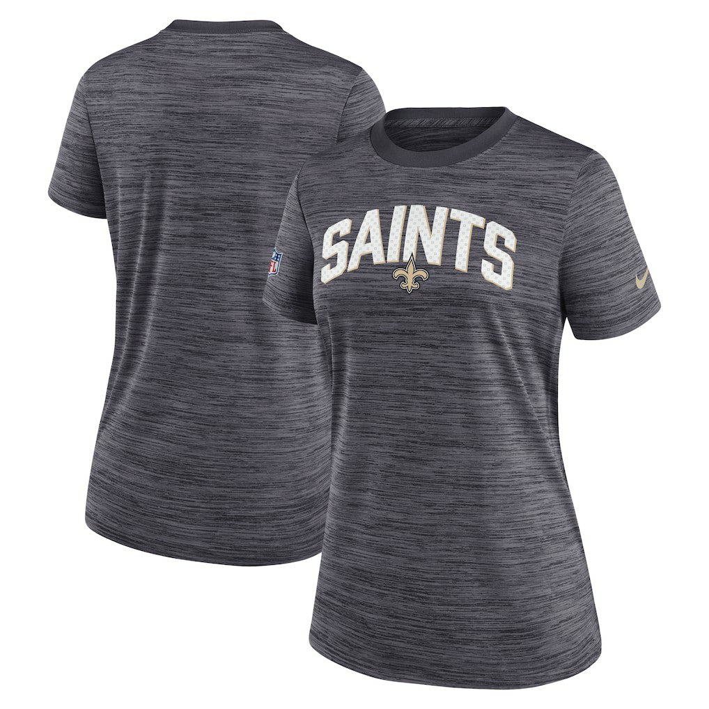 New Orleans Saints Women's Sideline Velocity Lockup Performance T-Shirt Black