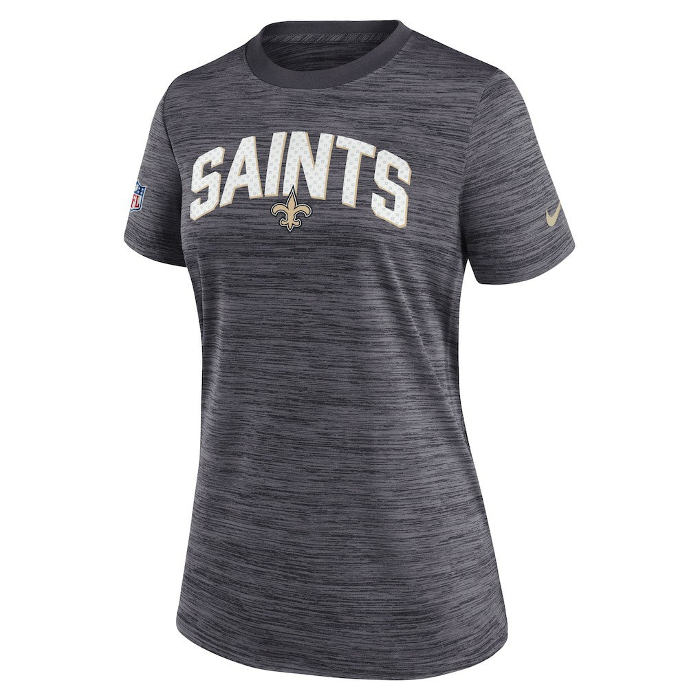 New Orleans Saints Women's Sideline Velocity Lockup Performance T-Shirt Black