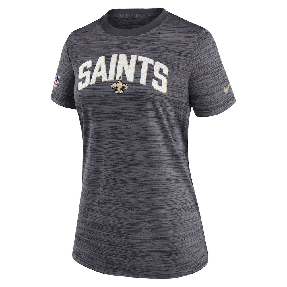 New Orleans Saints Women's Sideline Velocity Lockup Performance T-Shirt Black