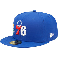 Philadelphia 76ers 3x NBA Finals Champions Crown 59FIFTY Fitted Hat Royal