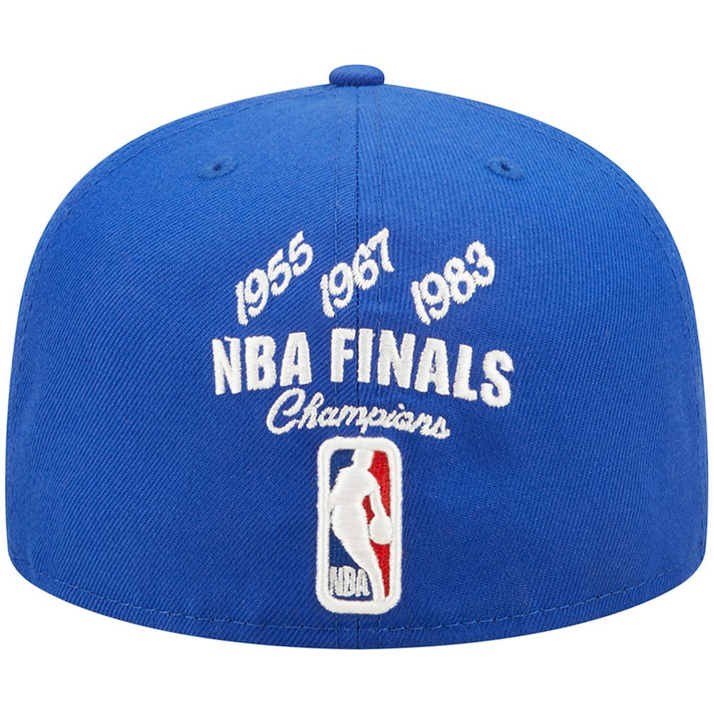 Philadelphia 76ers 3x NBA Finals Champions Crown 59FIFTY Fitted Hat Royal