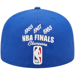 Philadelphia 76ers 3x NBA Finals Champions Crown 59FIFTY Fitted Hat Royal