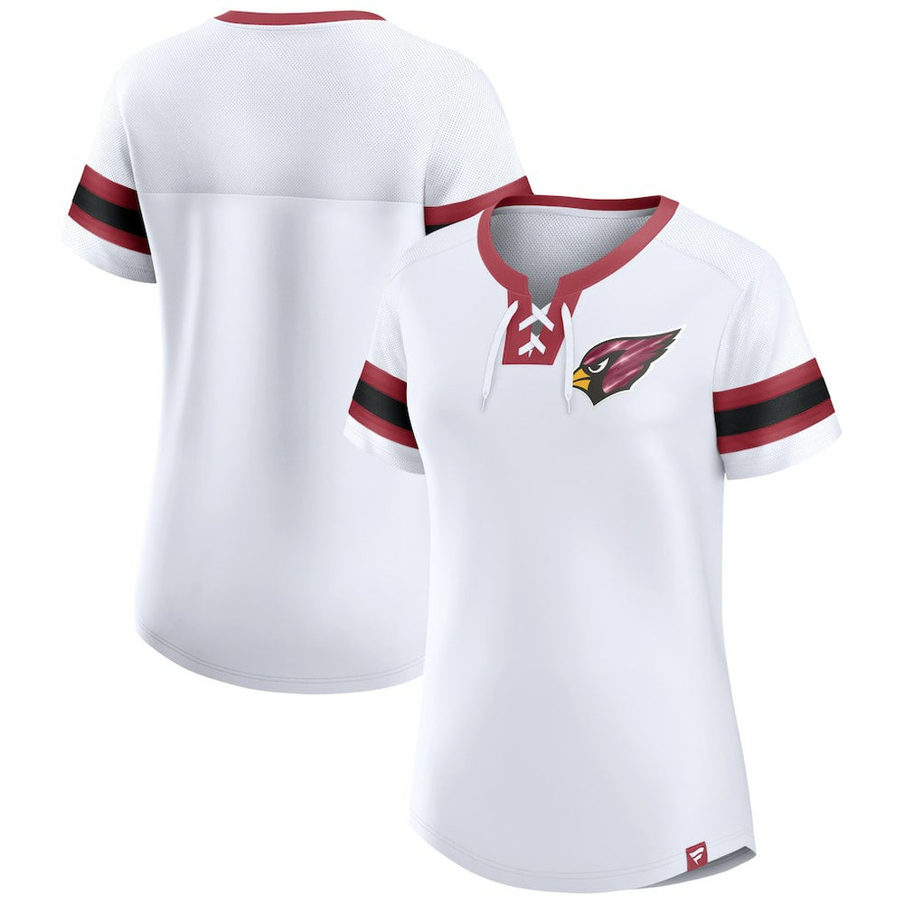 Arizona Cardinals Women's Sunday Best Lace-Up T-Shirt White