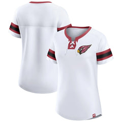 Arizona Cardinals Women's Sunday Best Lace-Up T-Shirt White