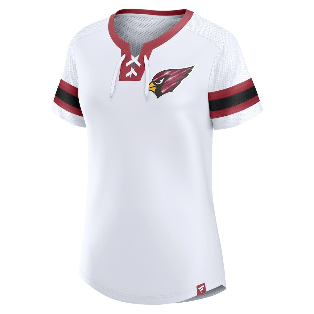Arizona Cardinals Women's Sunday Best Lace-Up T-Shirt White