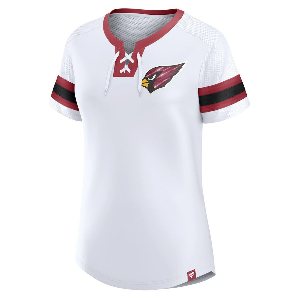 Arizona Cardinals Women's Sunday Best Lace-Up T-Shirt White
