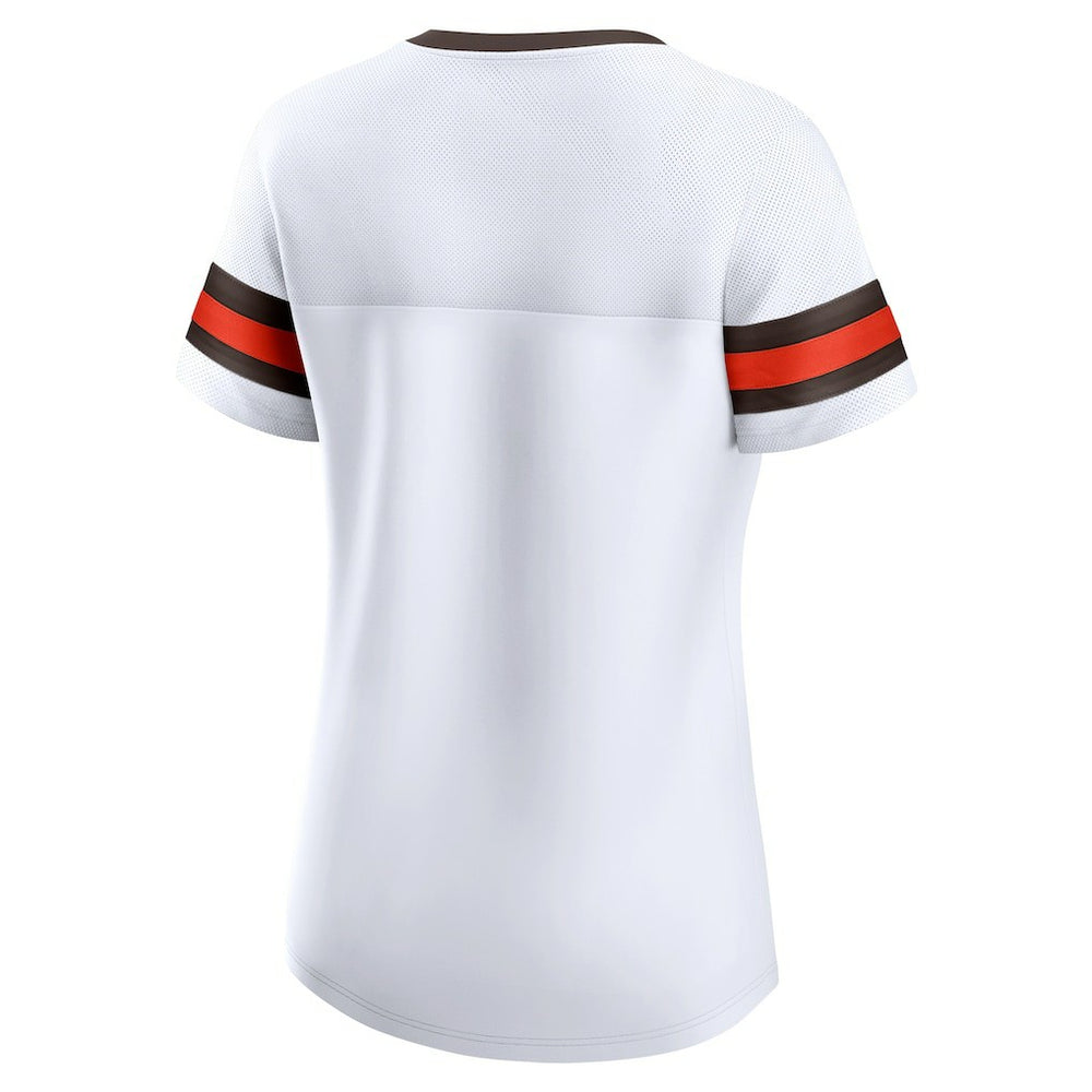 Cleveland Browns Women's Brownie The Elf Gridiron Classics Sunday Best Lace-Up T-Shirt White