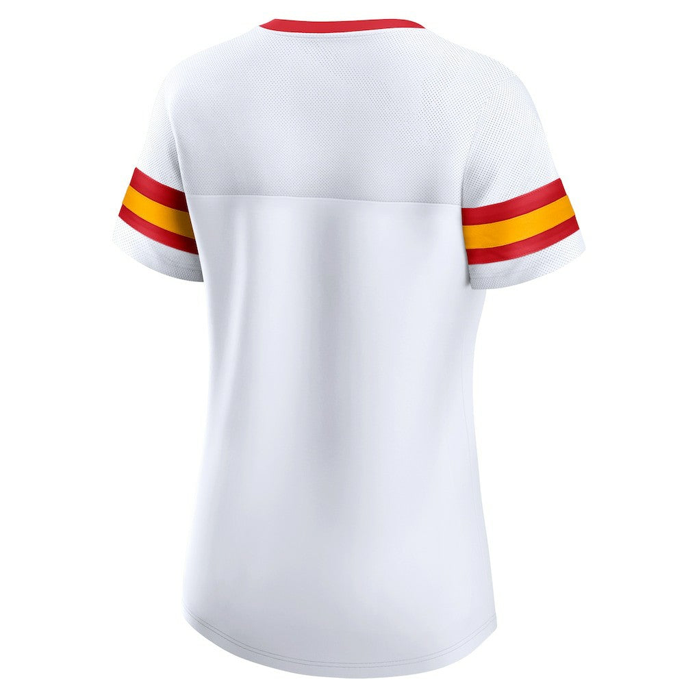 Kansas City Chiefs Women's Sunday Best Lace-Up T-Shirt White