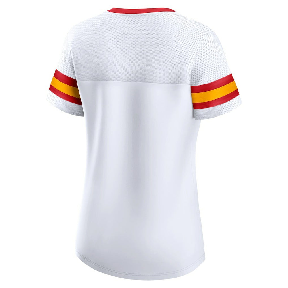 Kansas City Chiefs Women's Sunday Best Lace-Up T-Shirt White