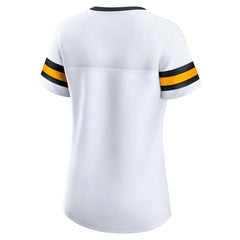 Pittsburgh Steelers Women's Sunday Best Lace-Up T-Shirt White