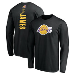 LeBron James Los Angeles Lakers #6 Playmaker Name & Number Long Sleeve T-Shirt Black