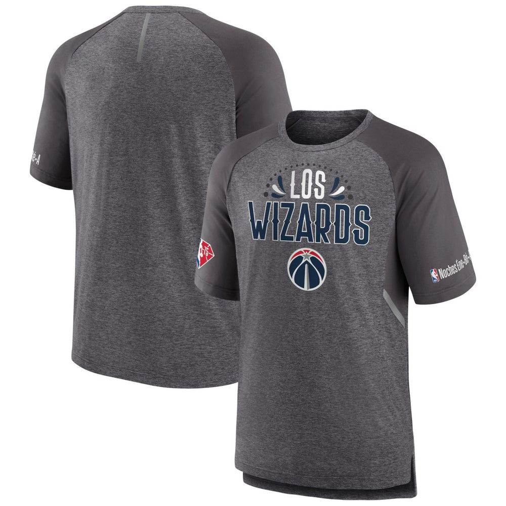 Washington Wizards 2022 Noches Ene-Be-A Core Shooting Raglan T-Shirt Heathered Gray