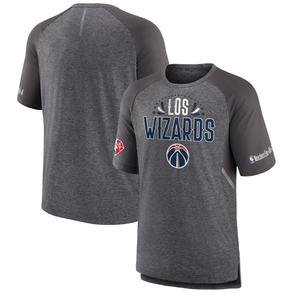 Washington Wizards 2022 Noches Ene-Be-A Core Shooting Raglan T-Shirt Heathered Gray