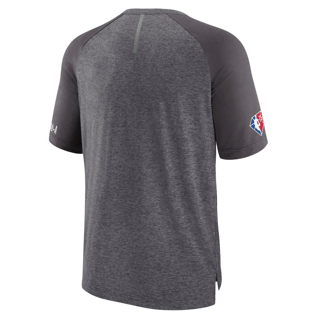 Brooklyn Nets 2022 Noches Ene-Be-A Core Shooting Raglan T-Shirt Heathered Gray