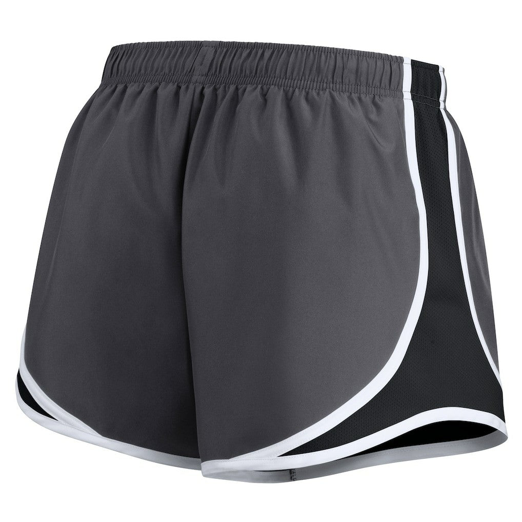 Las Vegas Raiders Women's Plus Size Logo Performance Tempo Shorts Charcoal