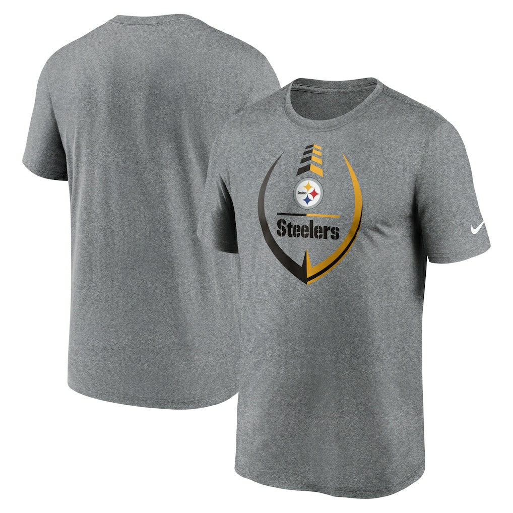 Pittsburgh Steelers Icon Legend Performance T-Shirt Heathered Gray