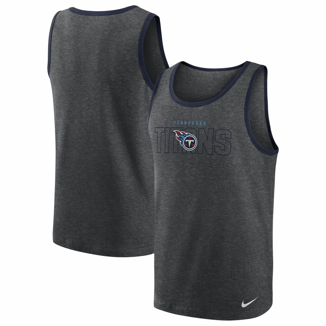 Tennessee Titans Tri-Blend Tank Top Heathered Charcoal