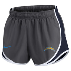 Los Angeles Chargers Women's Team Logo Performance Tempo Shorts Charcoal