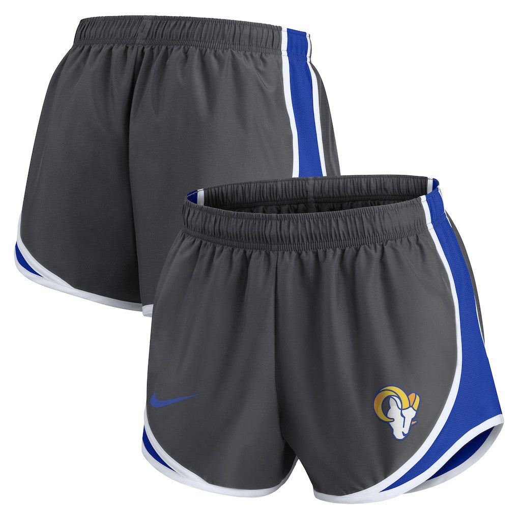 Los Angeles Rams Women's Team Logo Performance Tempo Shorts Charcoal