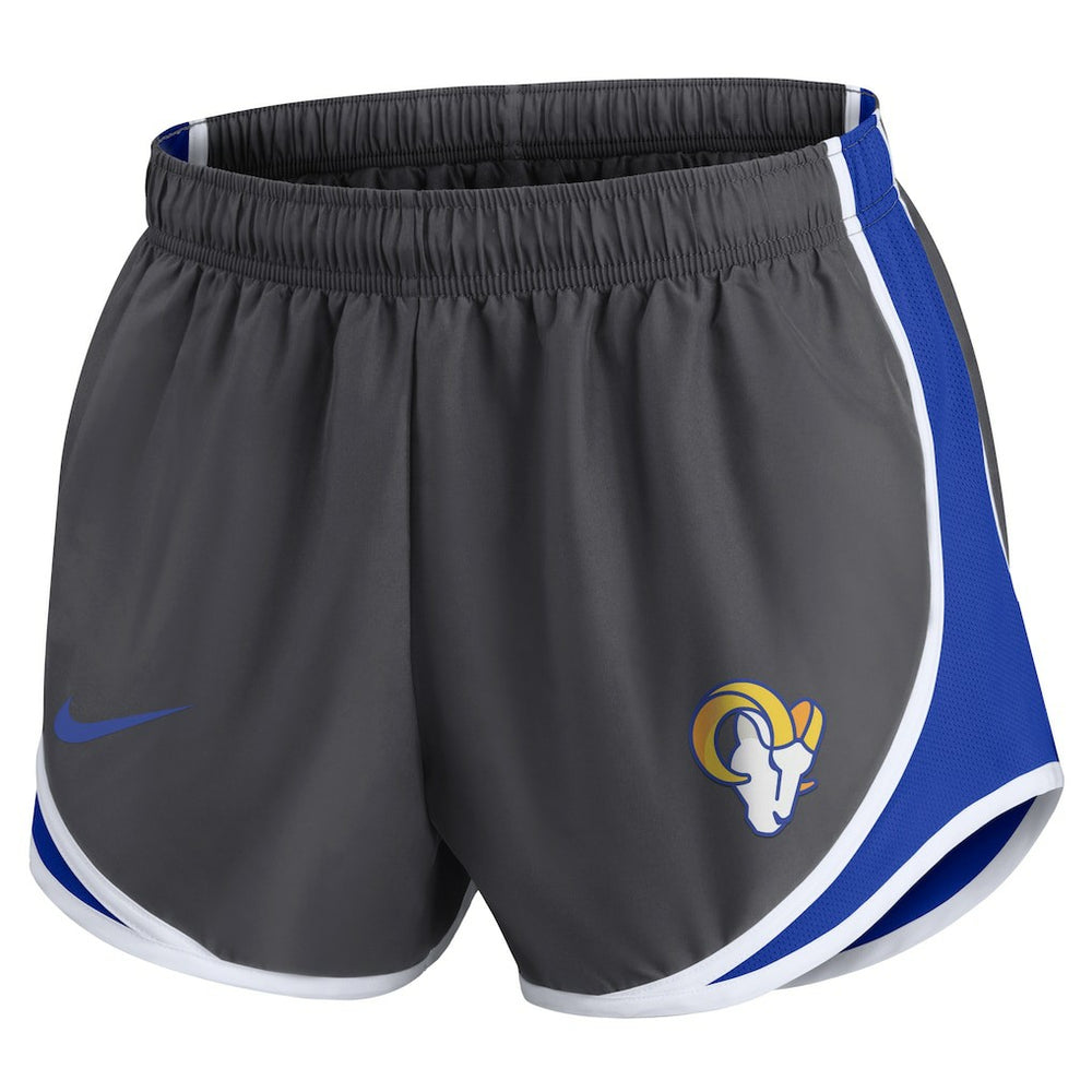 Los Angeles Rams Women's Team Logo Performance Tempo Shorts Charcoal