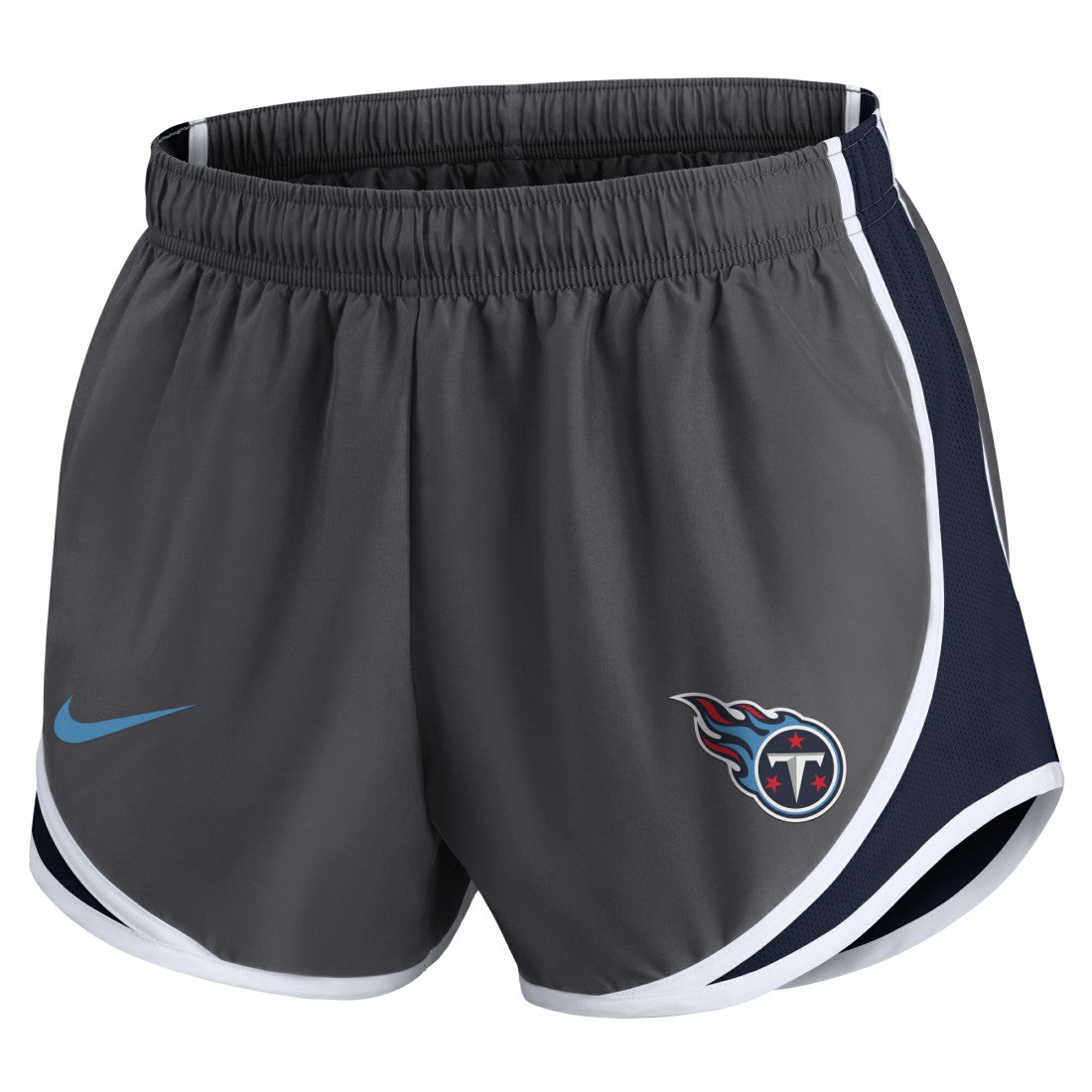 Tennessee Titans Women's Team Logo Performance Tempo Shorts Charcoal