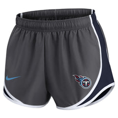 Tennessee Titans Women's Team Logo Performance Tempo Shorts Charcoal