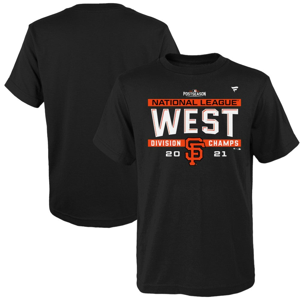San Francisco Giants Youth 2021 NL West Division Champions Locker Room T-Shirt - Black T-shirts