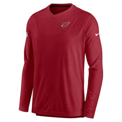 Arizona Cardinals Sideline Coach Chevron Lock Up Long Sleeve V-Neck Performance T-Shirt Cardinal