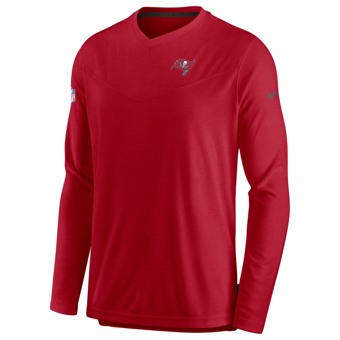 Tampa Bay Buccaneers Sideline Coach Chevron Lock Up Long Sleeve V-Neck Performance T-Shirt Red