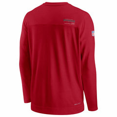 Tampa Bay Buccaneers Sideline Coach Chevron Lock Up Long Sleeve V-Neck Performance T-Shirt Red