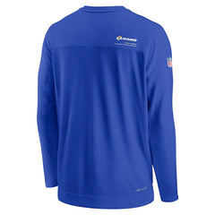 Los Angeles Rams Sideline Coach Chevron Lock Up Long Sleeve V-Neck Performance T-Shirt Royal
