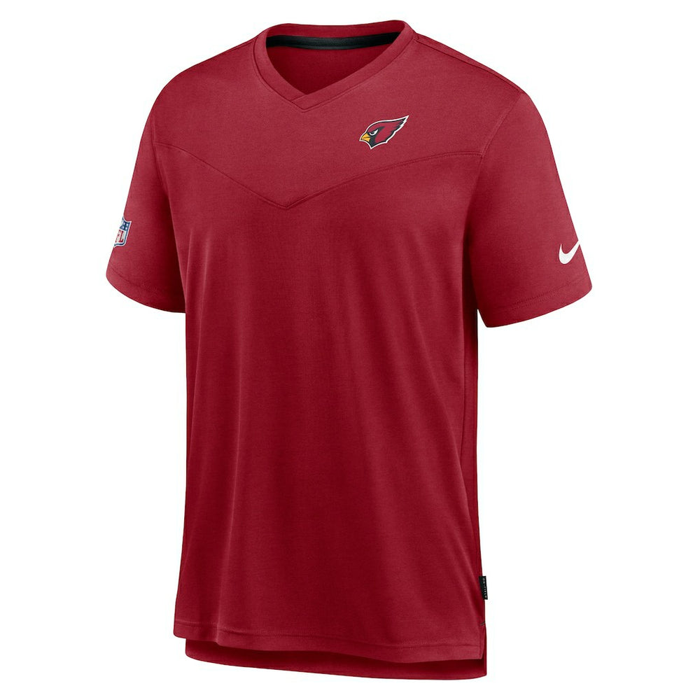 Arizona Cardinals Sideline Coach Chevron Lock Up Logo V-Neck Performance T-Shirt Cardinal